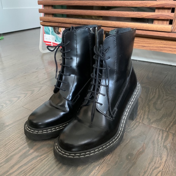 & Other Stories Shoes - & other stories leather heeled lace ups
